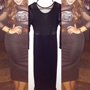 Black Mesh top w/detail and skinny skirt Dress